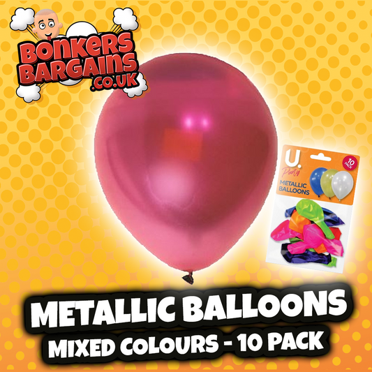 10 Pack Party Birthday Celebration Assorted Colour Metallic Balloons P2714 (Large Letter Rate)