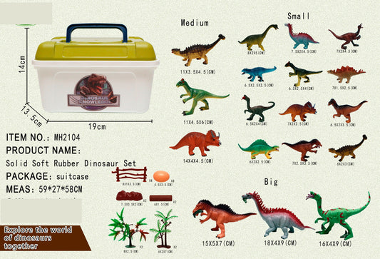 Dinosaur Bumper Set in Plastic Carry Box - 30 Pieces