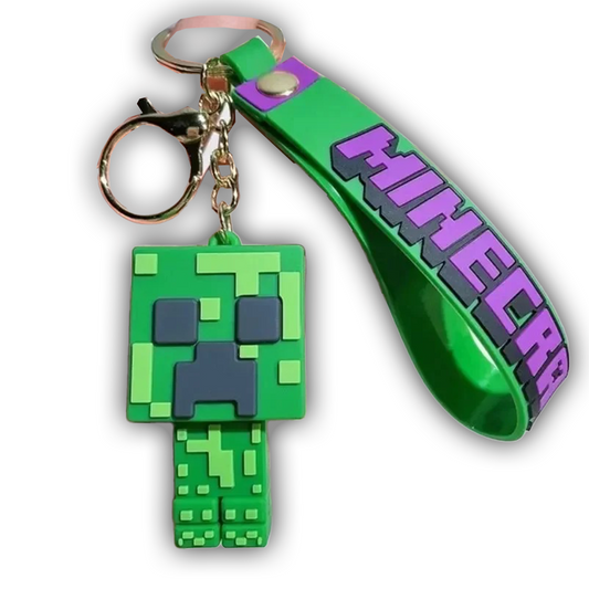 Minecraft 3D Silicone Keychain Keyring Pendant - Creeper