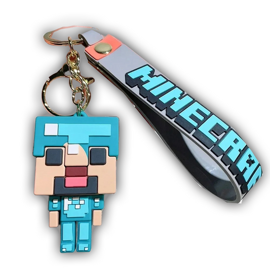 Minecraft 3D Silicone Keychain Keyring Pendant - Diamond Armour