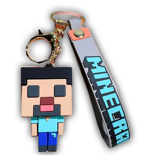Minecraft 3D Silicone Keychain Keyring Pendant - Steve 2