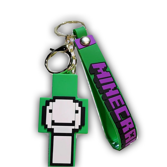 Minecraft 3D Silicone Keychain Keyring Pendant - Creeper 2