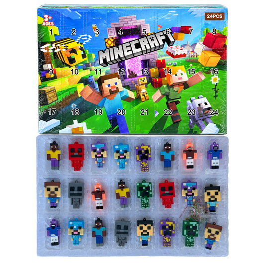 Minecraft Advent Calendar Reward Box includes 24 Toy 3D Character Figures