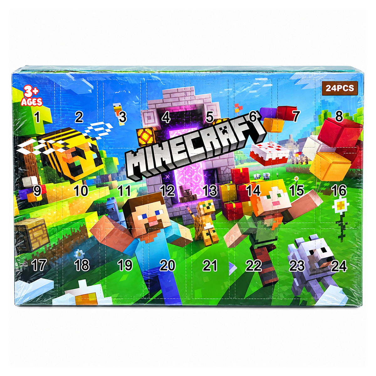 Minecraft Advent Calendar Reward Box includes 24 Toy 3D Character Figures