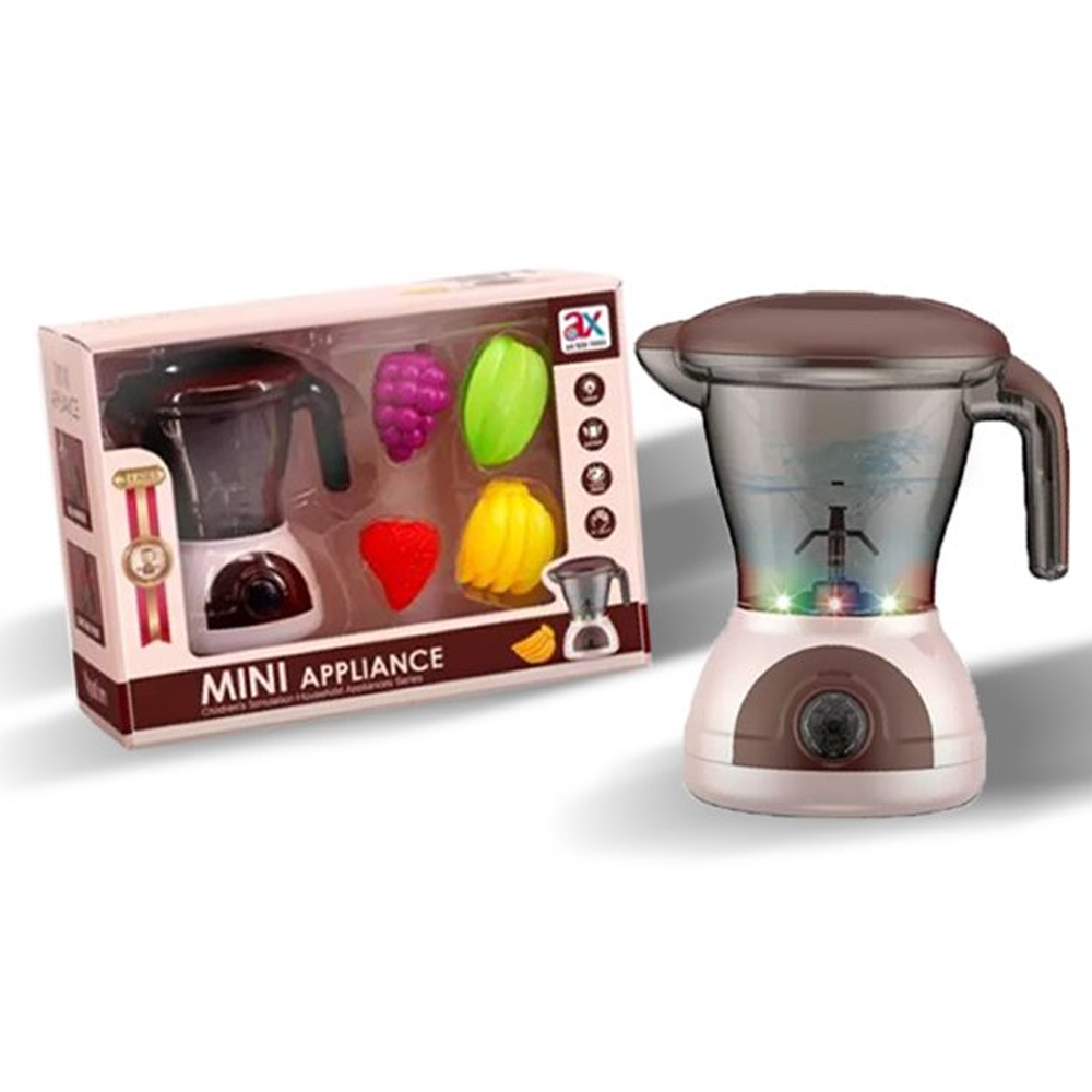 Mini Juicer & Pretend Play Fruit Set Kids Home Appliances Simulation Toys Pretend Play with Sound & Lights