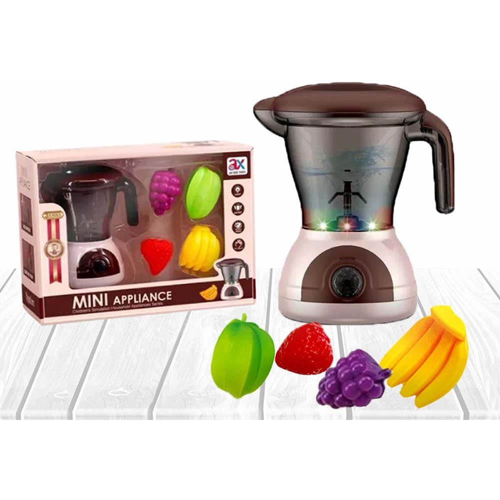 Mini Juicer & Pretend Play Fruit Set Kids Home Appliances Simulation Toys Pretend Play with Sound & Lights