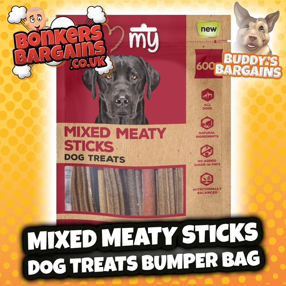 Pet Dog Treats Mixed Meaty Sticks 600g Bumper Bag 74212 (Parcel Rate)