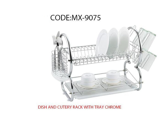 Dish Drainer Cutlery Rack with Drip Tray&nbsp Chrome MX9075 p