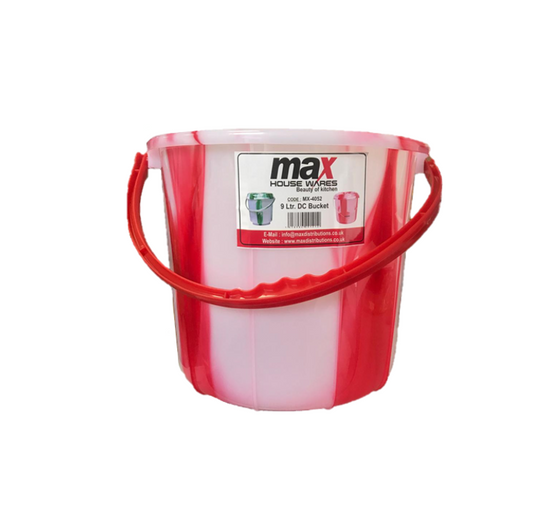 9 Litre Tie Dye Design Plastic Bucket Bin with Lid Assorted Colours MX4052 / 786981 A