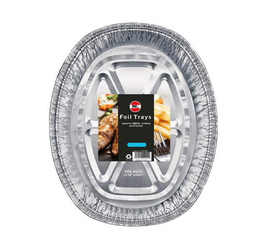 Disposable Deep Oval Aluminium Foil Roasting Tray 45 x 35 x 9 cm MX6003