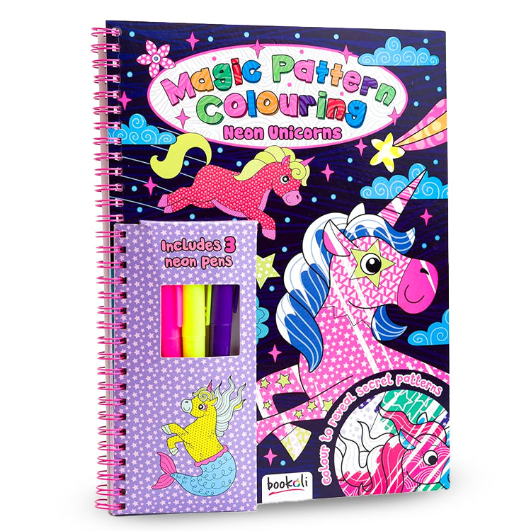 Neon Unicorns Magic Pattern Colouring Book