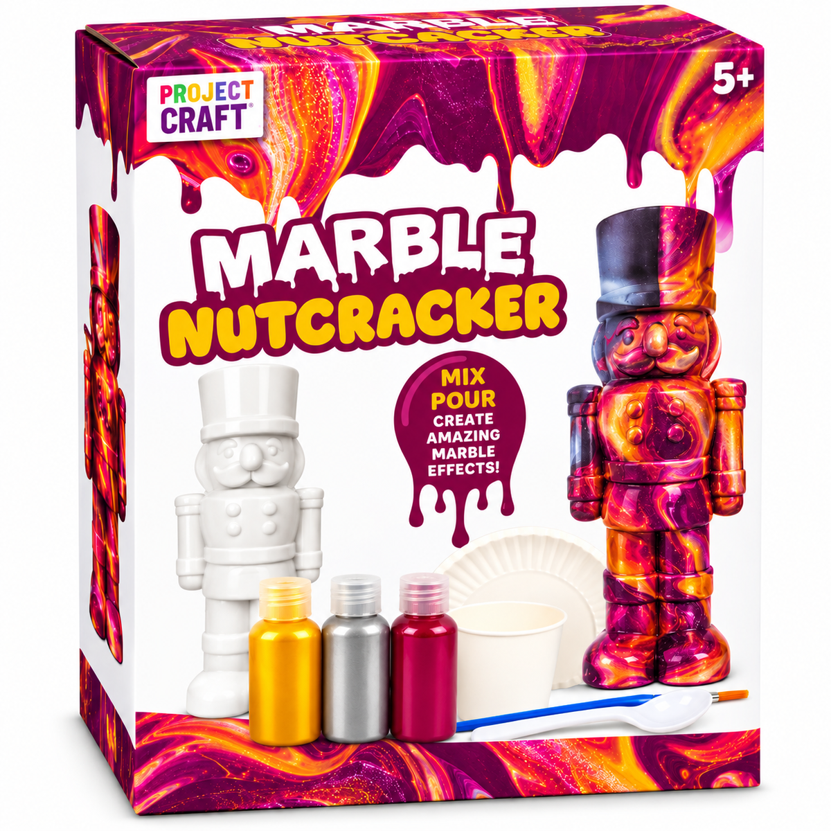 Marble Nutcracker - Paint Pour Craft Kit 17cm