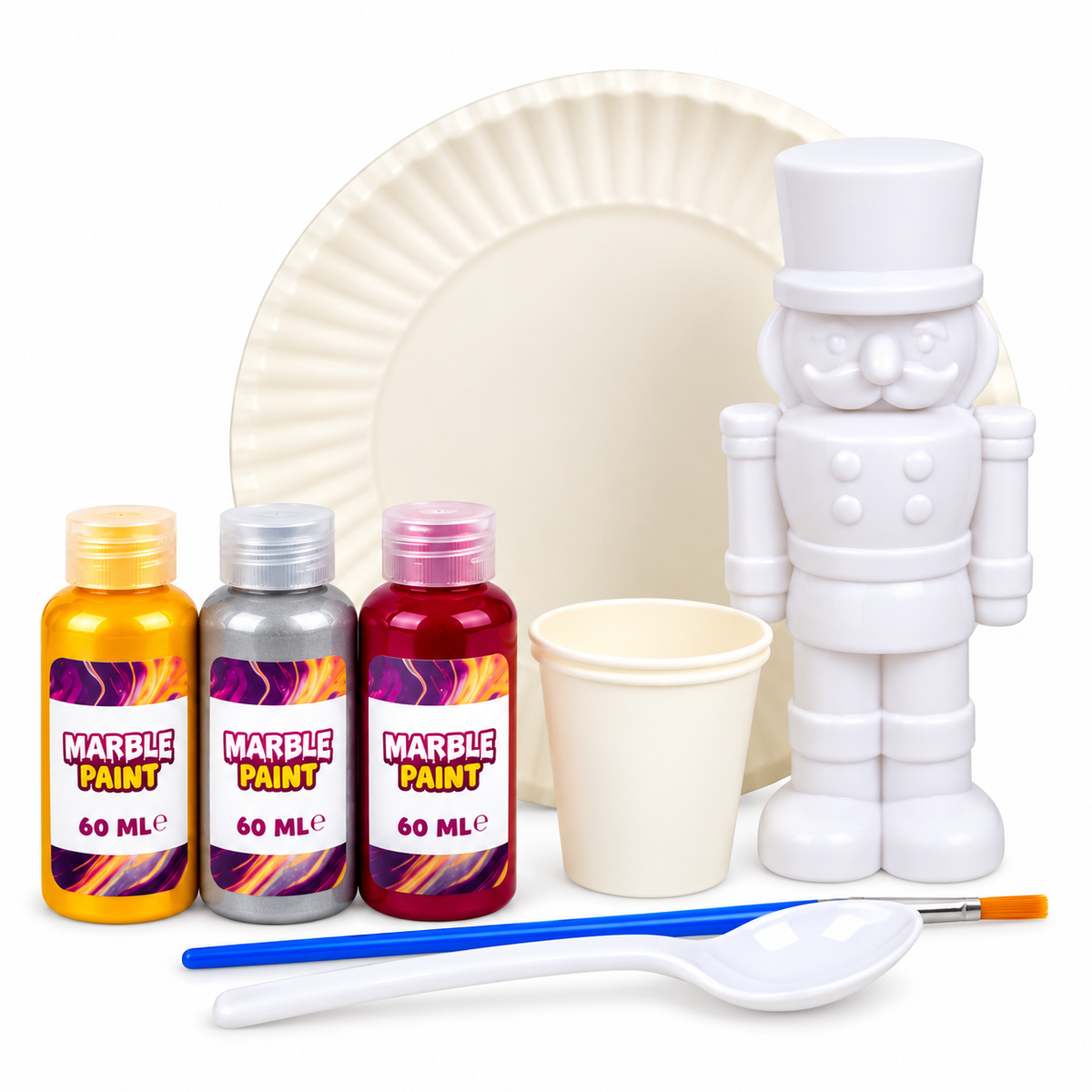 Marble Nutcracker - Paint Pour Craft Kit 17cm