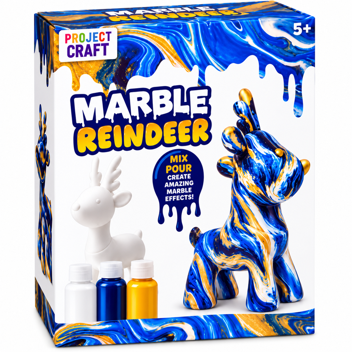 Marble Reindeer - Christmas Paint Pour Craft Kit