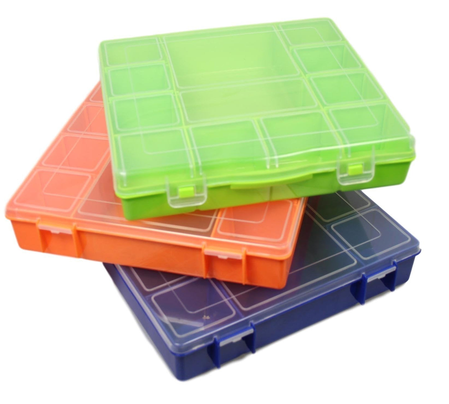 Medicine Storage Container Box Assorted Slot Sizes Available In 3 Colours 20Cm X 20Cm