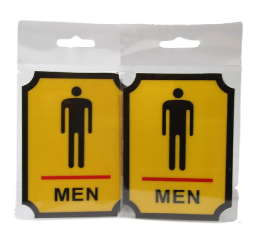 Toilet Door Signage Men Sign Adhesive Sticker 12cm x 9cm 5280