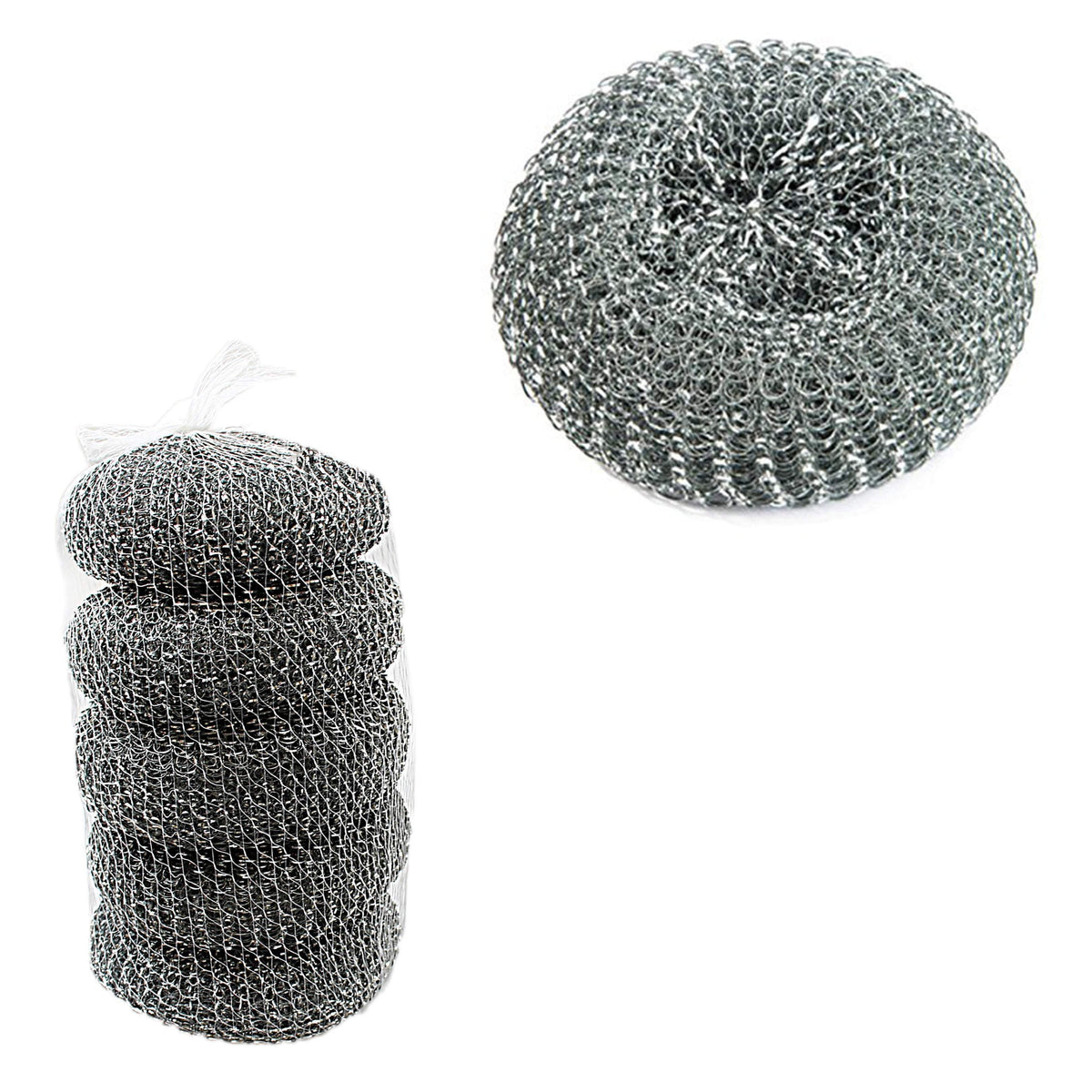 Stainless Steel Washing Up Scourers Pack Of 4 4082