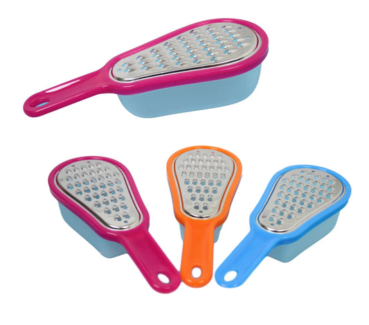 Mini Stainless Steel Cheese Nutmeg Ginger Grater With Storage Container Assorted Colours