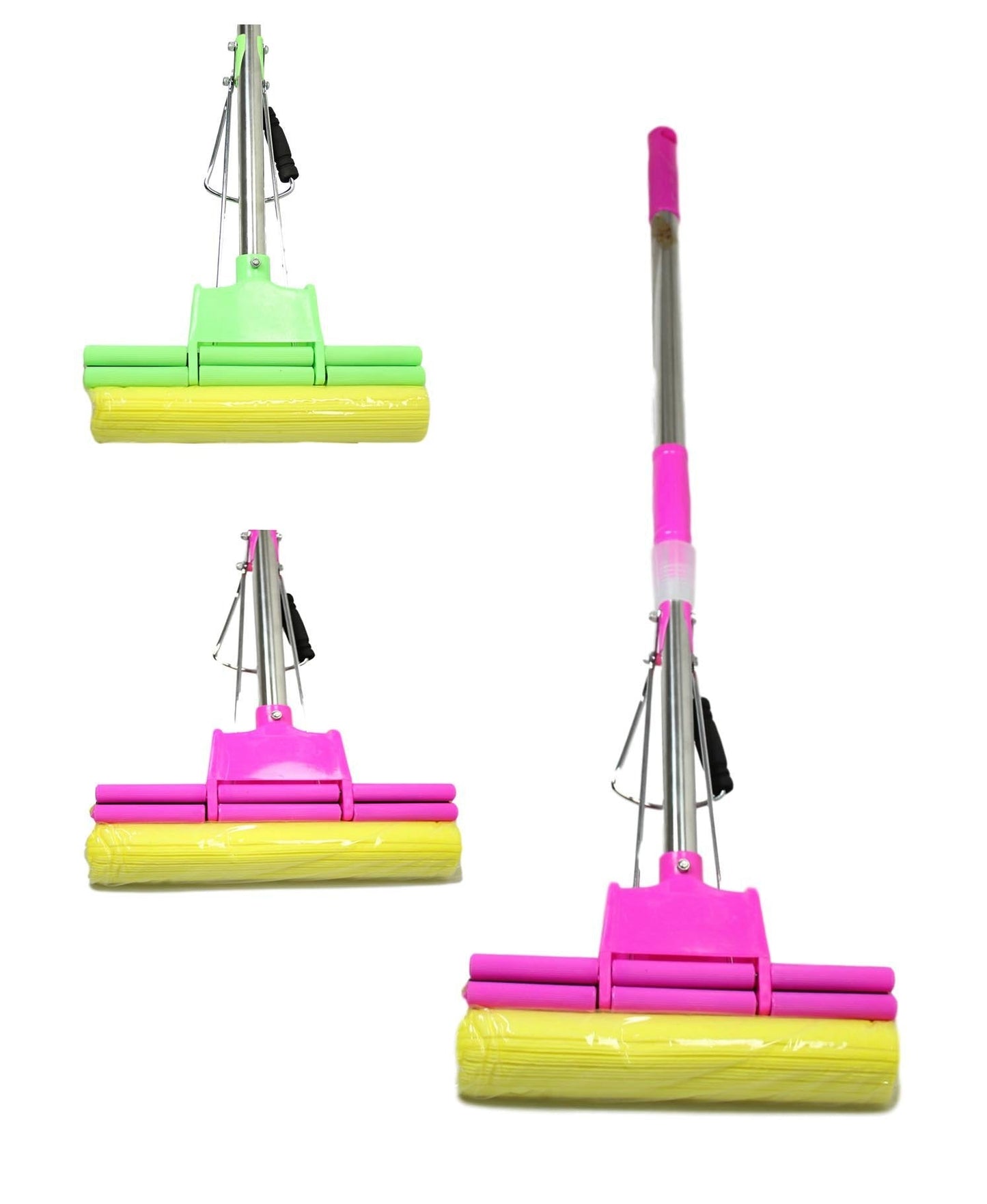 Expandable Squeeze Yellow Cleaning Sponge Mop Assorted Colours 0721 A