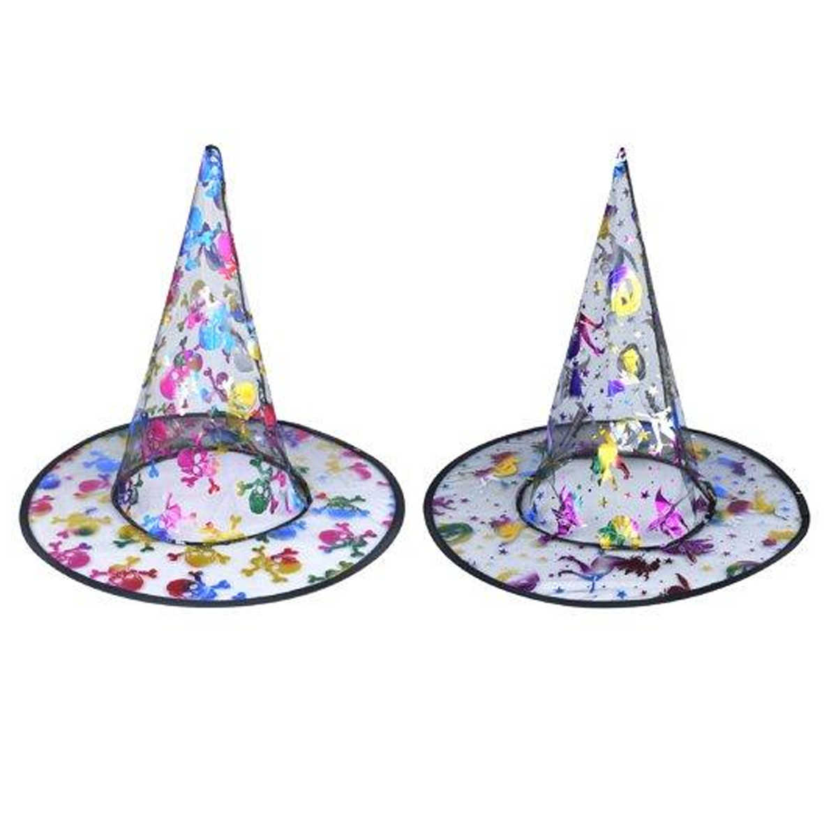 Multicoloured Kids Witch Halloween Fancy Dress Hat Assorted Colours