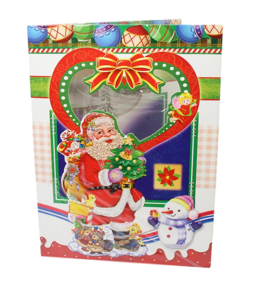 REDUCED NON FUNCTIONAL (NO MUSIC) A5 Paper Christmas Santa Claus with Glitter Assorted Designs 1561