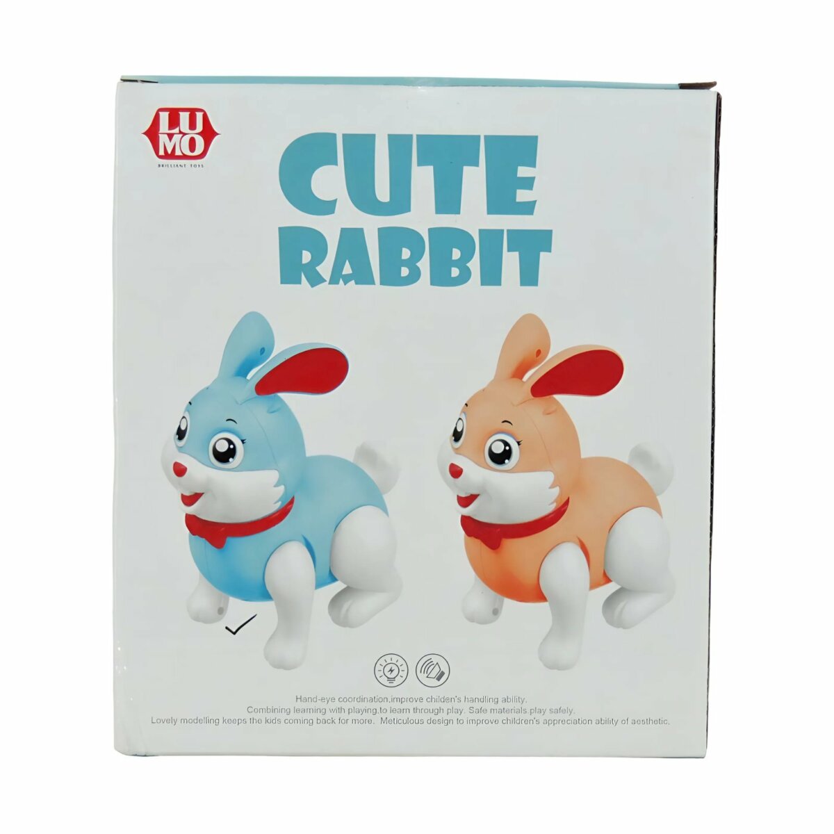 Cute Bunny Rabbit Moving Toy with Sounds, Hopping & Moving Ears