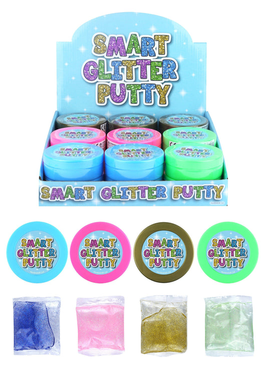 Kids Slime Putty Glitter Smart Toy Jokes And Gags 4 Assorted Colours 8 x 3cm N14317