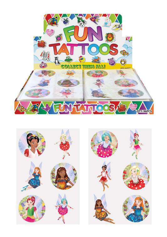 Children's Fun Sticker Tattoos Fairy Style (4cm) Assorted Designs N51045