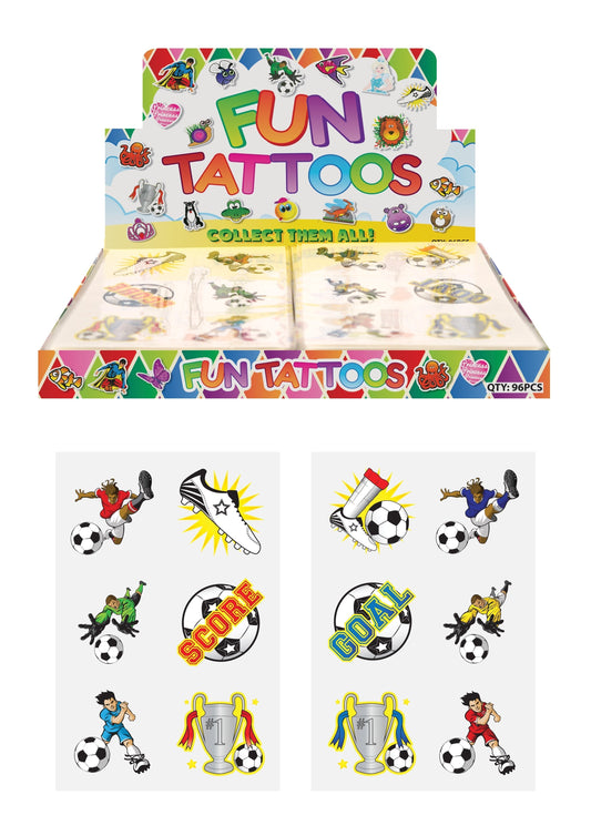 Children's Fun Sticker Tattoos Football Style (4cm) Assorted Designs N51047