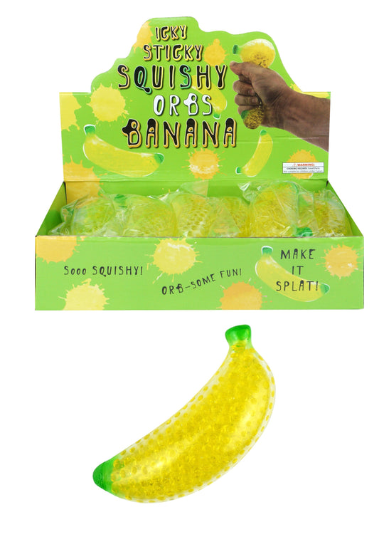 Squeezy Banana Stress Ball Reliever Hand Exerciser Joke Tension N51492