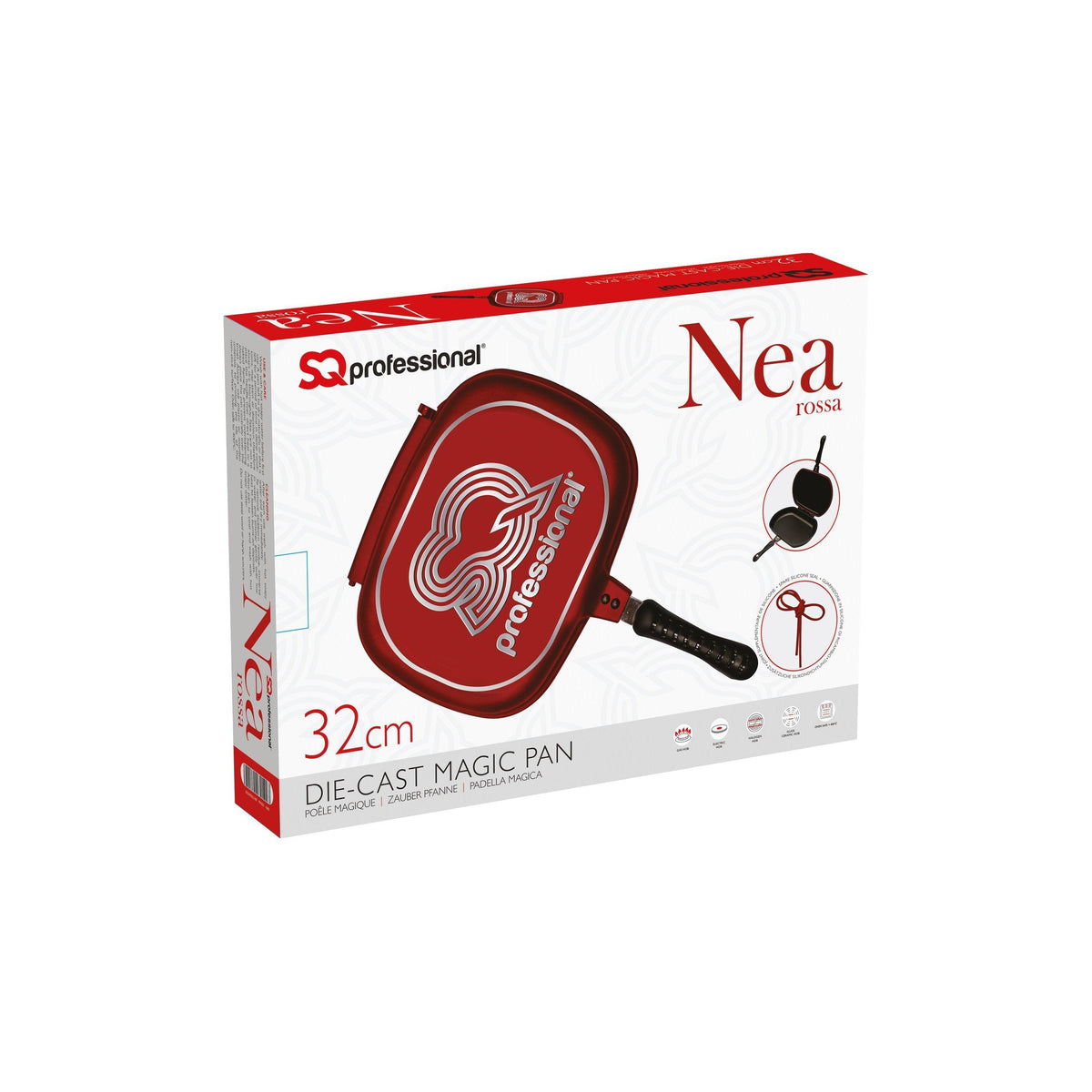 Sq Professional Nea Diecast Double Sided Magic Pan Rossa Red