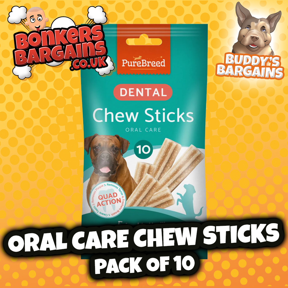 Pet Dog Treats Oral Care Dental Chew Sticks 10 Pack 315807 (Parcel Rate)