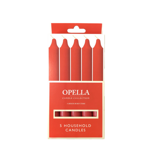 Opella Candle Pack of 5 Red OW5R / CD005