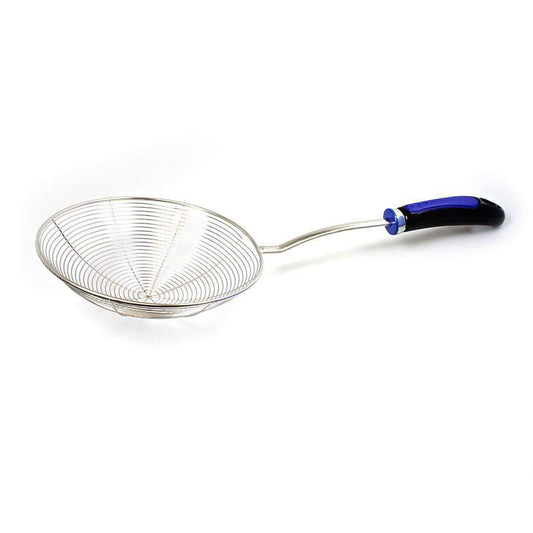 Metal Frying Oil Drainer Net Scoop  Strainer with Plastic Handle 40cm 0672