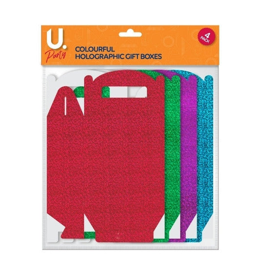 Holographic Paper Gift Box Colourful Pack of 4 P1425