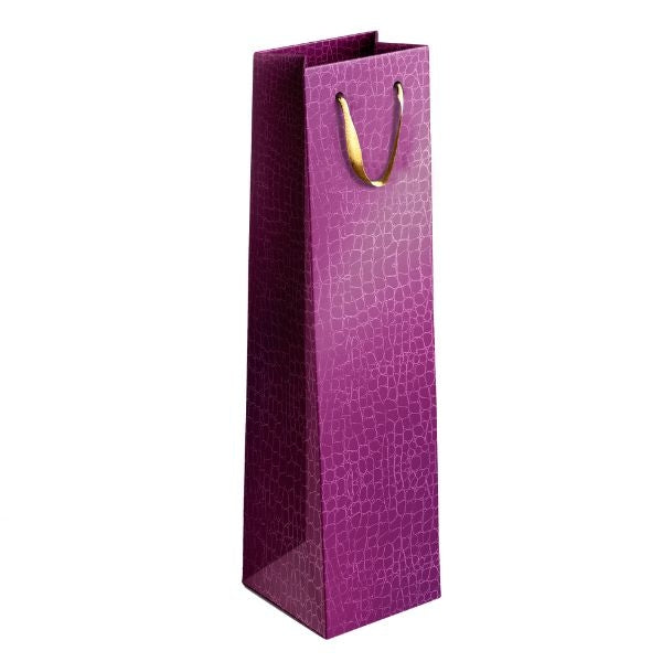 Embossed Metallic Paper Wine Bottle Gift Bag 12 x 36 x 10 cm Assorted Colours P1903