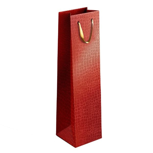Embossed Metallic Paper Wine Bottle Gift Bag 12 x 36 x 10 cm Assorted Colours P1903
