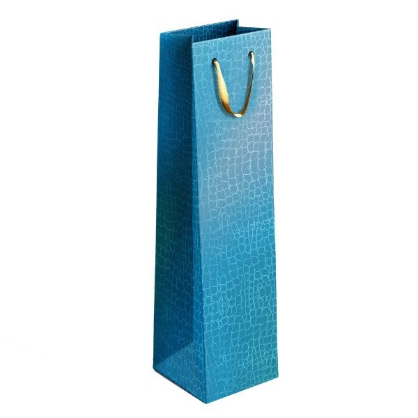 Embossed Metallic Paper Wine Bottle Gift Bag 12 x 36 x 10 cm Assorted Colours P1903