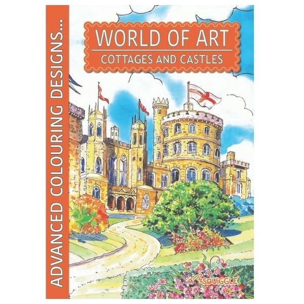 World of Art Adult Colouring Book Country Scenes, Castles & Cottages Assorted Designs  P2581
