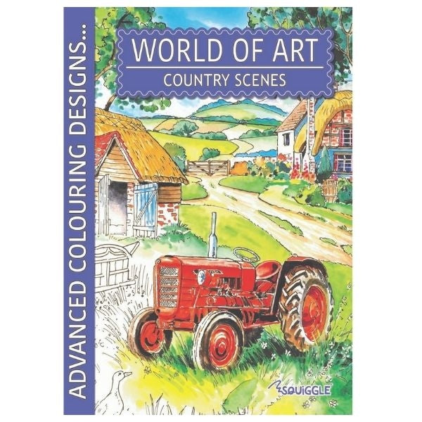 World of Art Adult Colouring Book Country Scenes, Castles & Cottages Assorted Designs  P2581