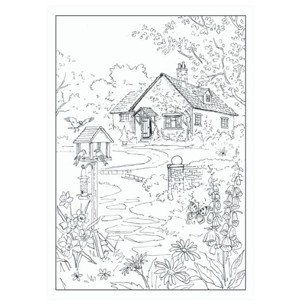 World of Art Adult Colouring Book Country Scenes, Castles & Cottages Assorted Designs  P2581