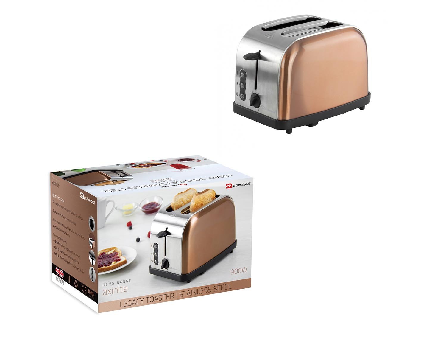 SQ Professional Gems Legacy 2 Slice Toaster 900W Axinite P97111 / 7209 A