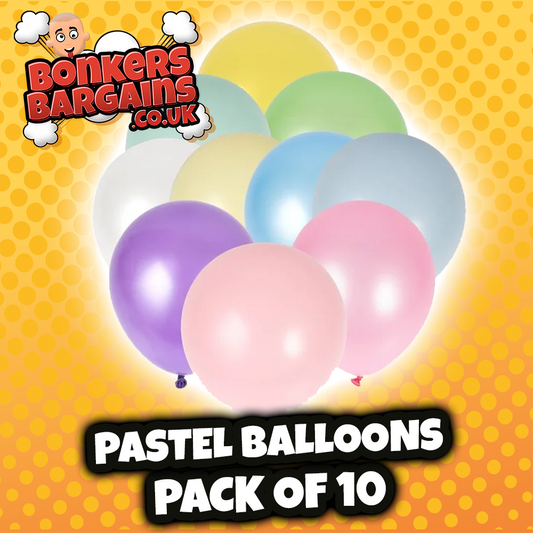 Papstar Pastel Colours Birthday Party Balloons 10 Piece Party Pack 25cm 18940 (Large Letter Rate)