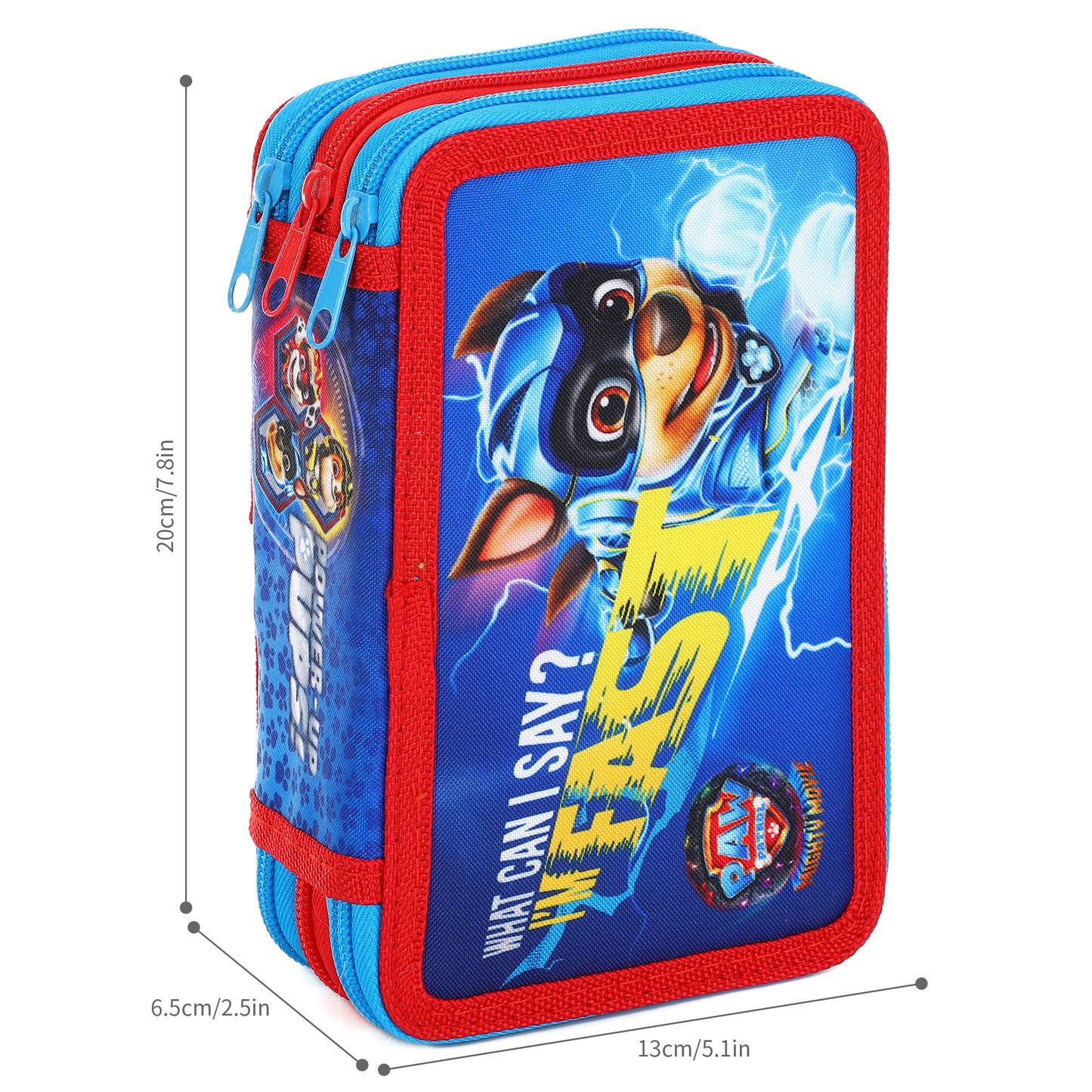 Paw Patrol Style Jumbo Pencil Case & Stationery Set with 3 Zip Divider