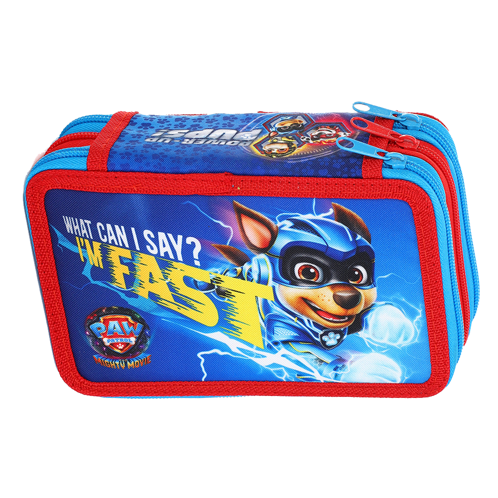 Paw Patrol Style Jumbo Pencil Case & Stationery Set with 3 Zip Divider