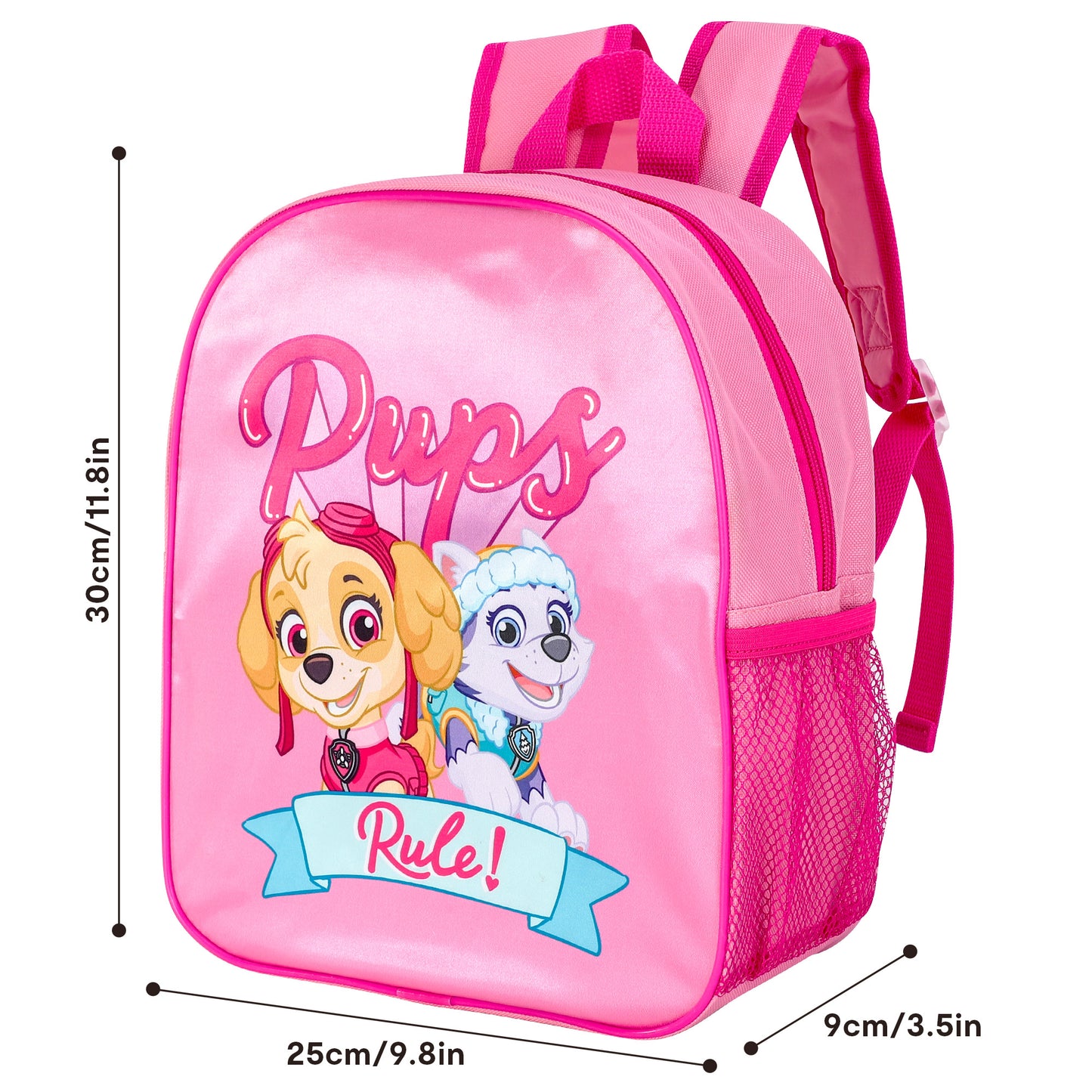 Paw Patrol Pink Pups Rule Style Backpack Kids Premium Standard Rucksack with Zip & Adjustable Straps