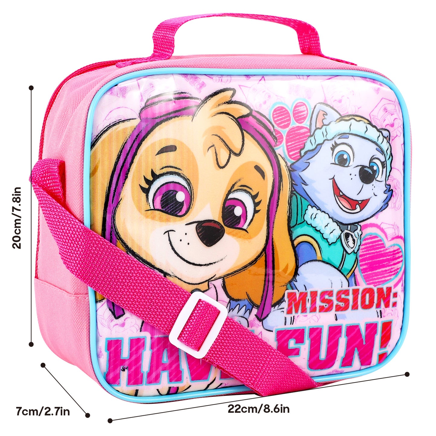 Paw Patrol Pink Skye 3 Piece Lunch Bag, Box & Bottle Set