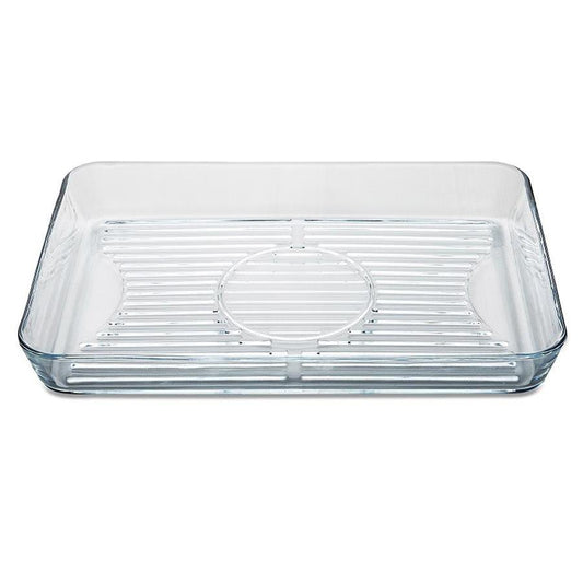 Glass Rectangle Oven Dish With Grill Lines (Parcel Plus Rate)