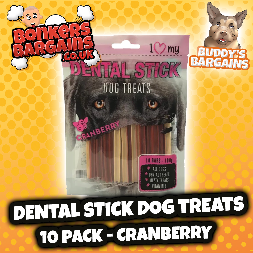 Pet Dog Treats Dental Sticks Cranberry 100g 77114 (Parcel Rate)