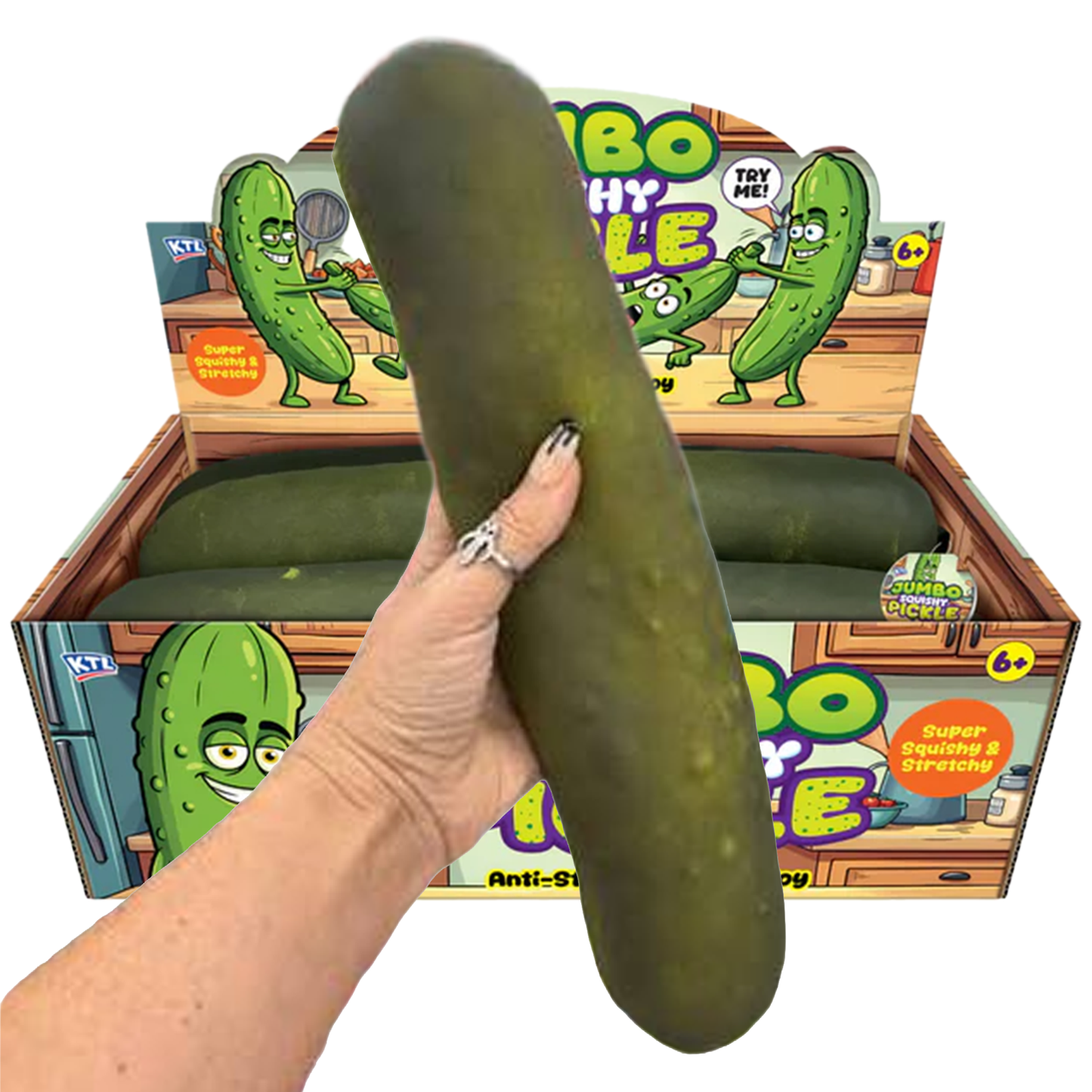 XXL Viral Jumbo Squishy Pickle - Giant Squish Sensory Fidget Toy - UK Certified